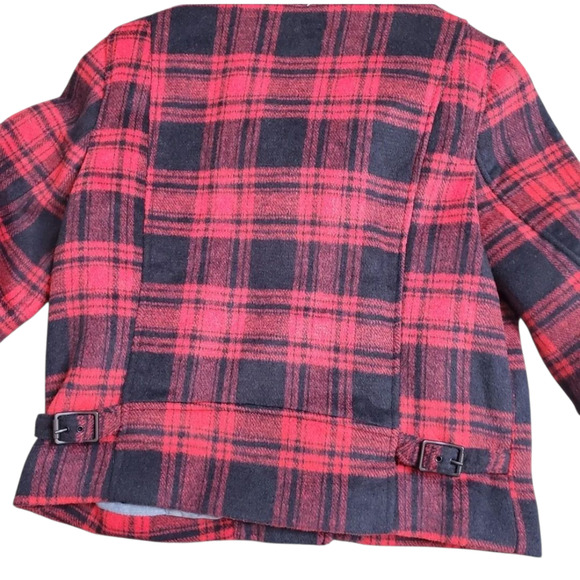 Gap Red Buffalo Plaid Women's Moto Jacket Size: M NEW - Picture 7 of 10